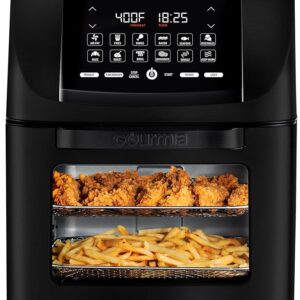 Gourmia Air Fryer - 14 Qt All-in-One Oven with Rotisserie, Digital Display with 12 Presets, Roast, Bake, Broil, Dehydrate, Dishwasher Safe Accessories, Black