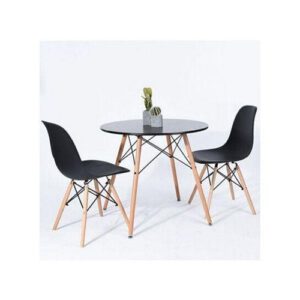 Modern Round Dining Table + 2 Dinning Chairs
