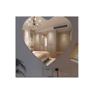 Chic Heart-Shaped Acrylic Wall Mirror – (30x30)cm Frameless HD Decorative Mirror for Bedroom, Bathroom & Living Room